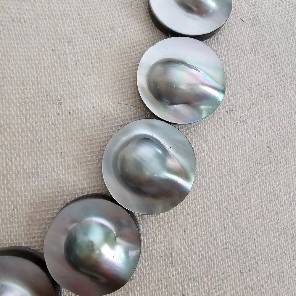 Far East Jewelry 20-21mm Tahitian Blister Mabe Cultured Pearl Necklace
